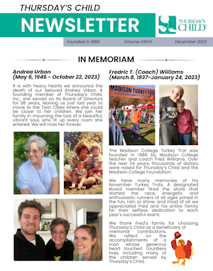 Download Thursday's Child 2023 Newsletter PDF